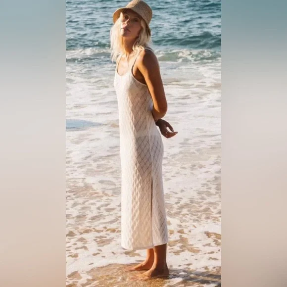 Billabong Day Dream Semisheer Cover-Up Dress - Salt Crystal